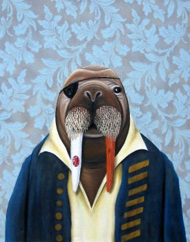275x350 Artfido Buy Art Online Pirate Walrus Painting Urban Art Animal - Walrus Painting