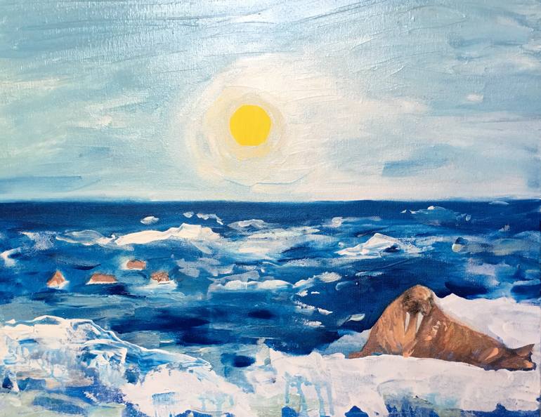 770x594 Saatchi Art Arctic Walrus Painting By Lucille Whitaker - Walrus Painting