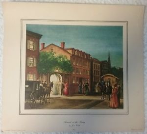 300x273 Antique Victorian Art Print From Painting By Gene Walsh Arrival - Walsh Painting