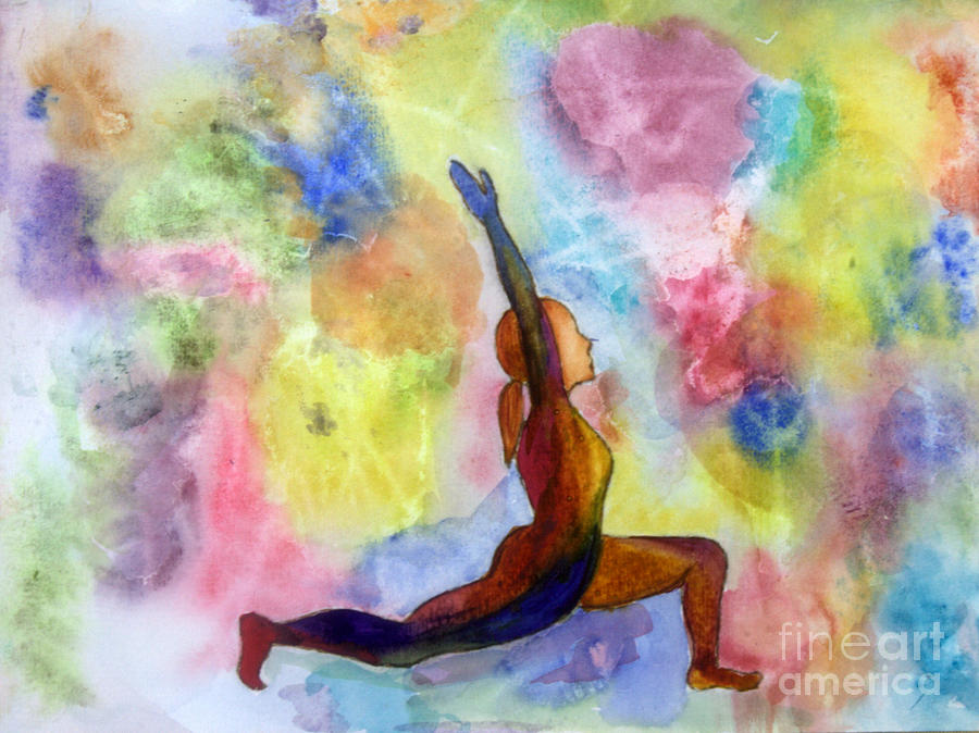 900x674 Low Lunge Yoga Pose Painting By Donna Walsh - Walsh Painting
