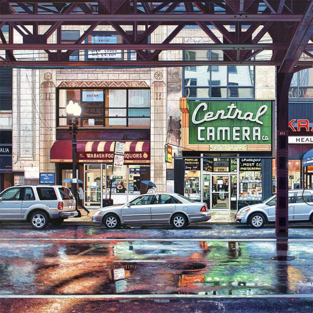 640x640 Realistic Urban Landscape Paintings Of Chicago And New York By - Walsh Painting