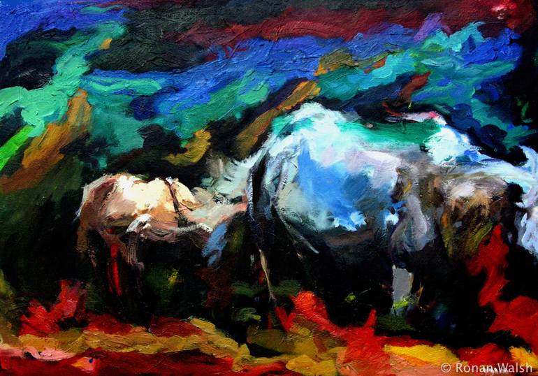 770x538 Saatchi Art Mother And Foal Painting By Ronan Walsh - Walsh Painting