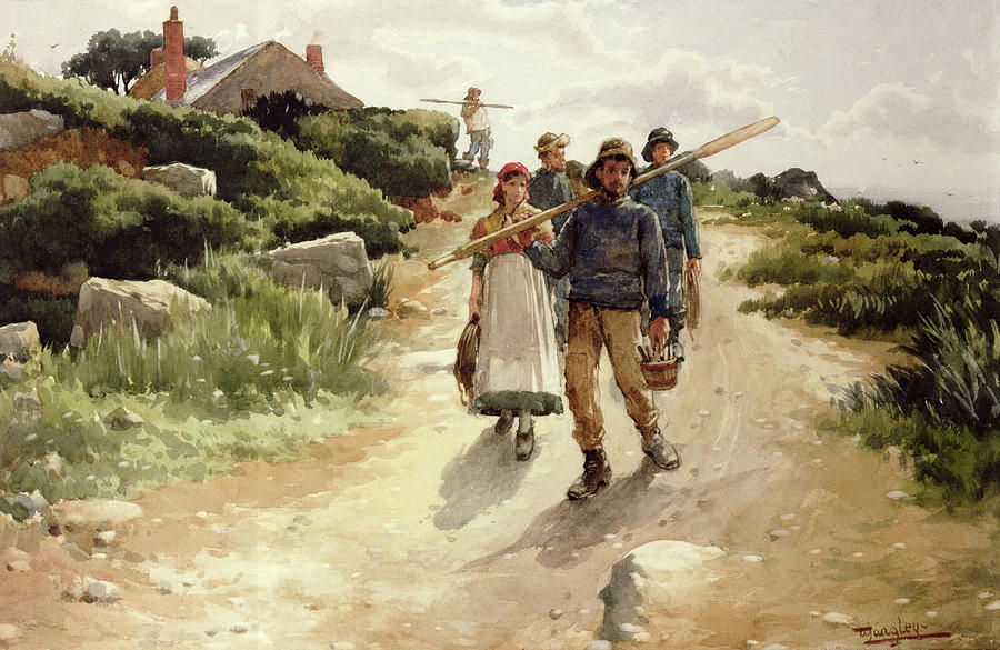 900x585 Lamorna Cove Cornwall Painting By Walter Langley - Walter Painting