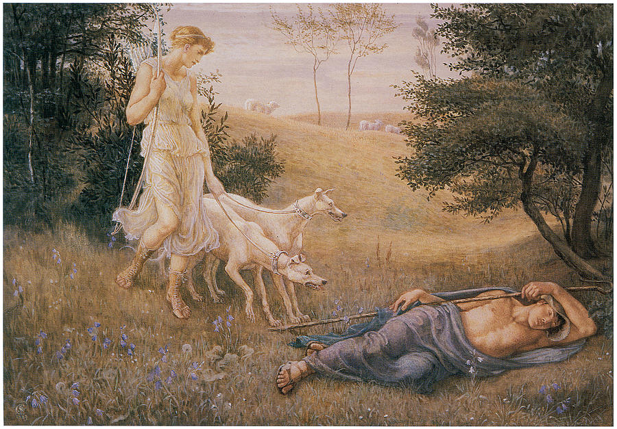 900x627 Diana And Endymion Painting By Walter Crane - Walter Painting
