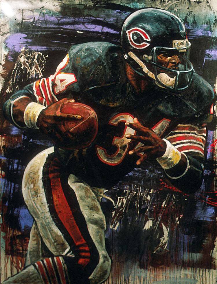 750x983 Walter Payton, Chicago Bears By Stephen Holland. Sports Art - Walter Payton Painting