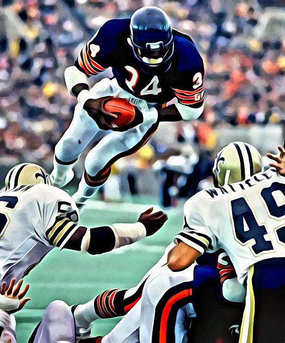 582x700 Walter Payton Greeting Card For Sale By Florian Rodarte - Walter Payton Painting