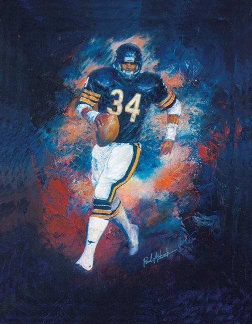506x649 Walter Payton Painting Paul Ashack Studios - Walter Payton Painting