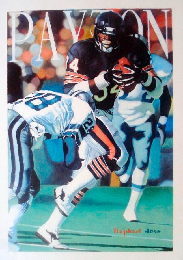 634x900 Walter Payton Painting By Raphael Sanabria - Walter Payton Painting