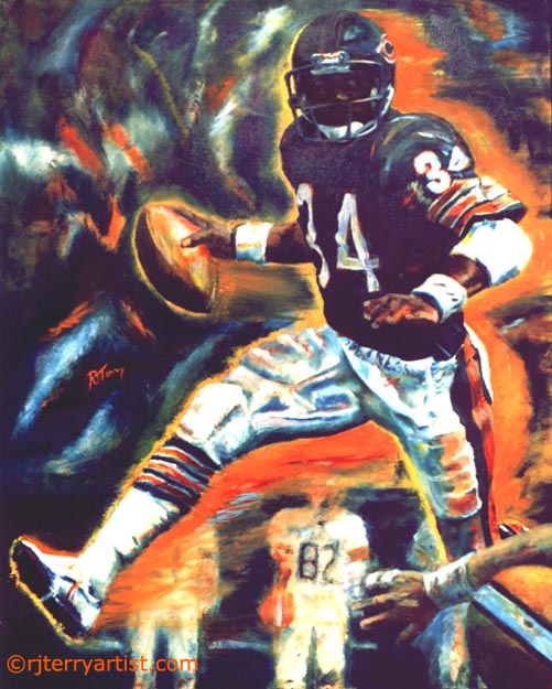 501x625 Walter Payton By Randy J. Terry - Walter Payton Painting