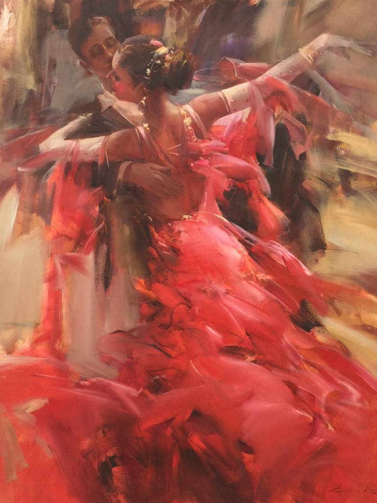 770x1028 Saatchi Art Tenderness Of Waltz By Oleg Kalaytanov Painting By - Waltz Dance Painting