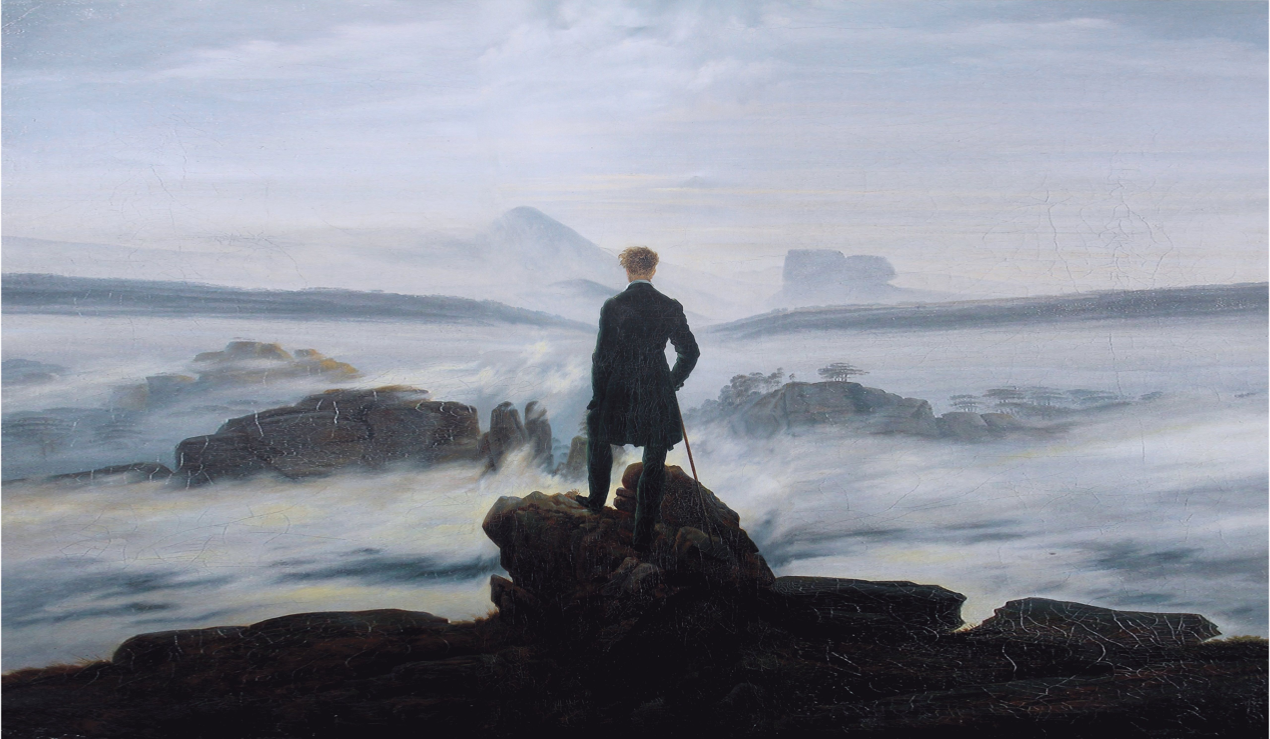 5120x2979 Wanderer Above The Sea Of Fog Was Painted By Caspar Dav Art - Wanderer Above The Sea Of Fog Painting
