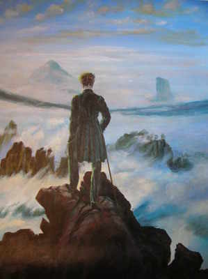 299x400 Goodman Original The Wanderer Caspar David Friedrich Delacroix - Wanderer Above The Sea Of Fog Painting