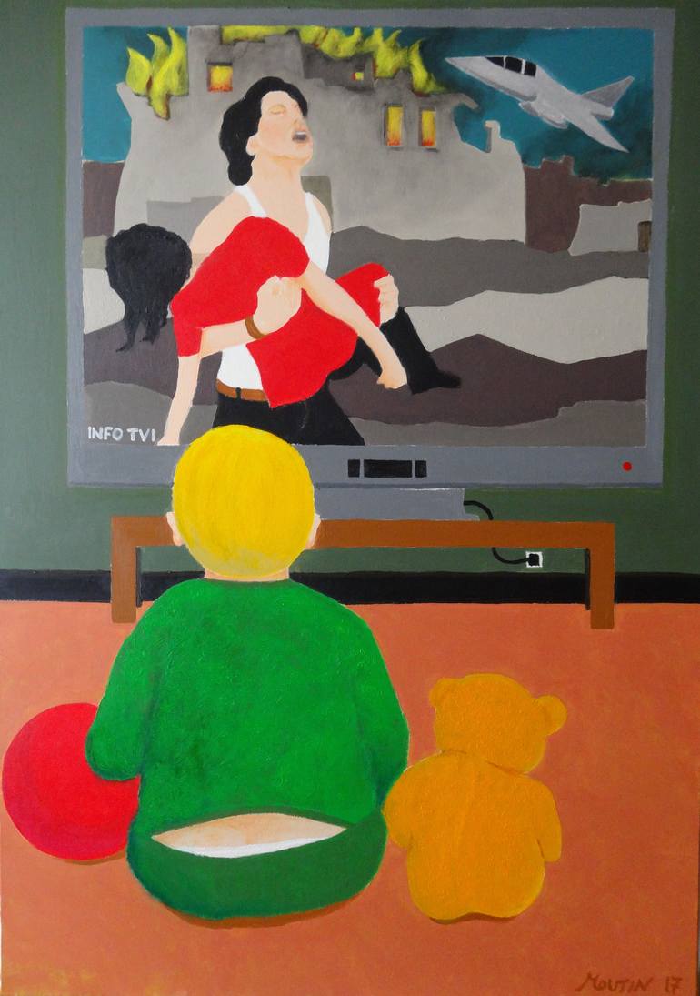 770x1095 Saatchi Art War And Peace (Info Tv1) Painting By Bernard Moutin - War And Peace Painting