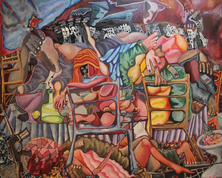 770x616 Saatchi Art War And Peace Painting By Juraj Gudkov - War And Peace Painting