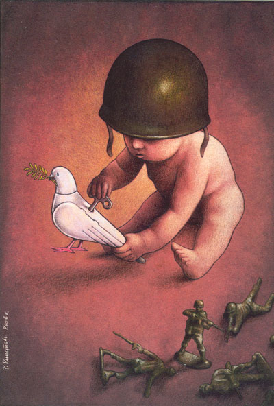 400x592 Wade's Ways A Satirical Painting On War And Peace - War And Peace Painting