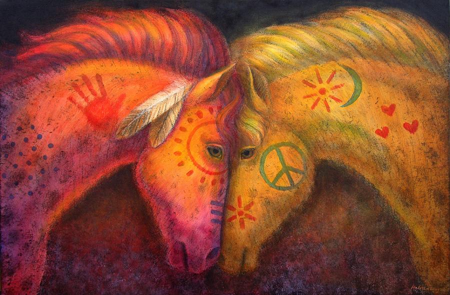 900x590 War Horse And Peace Horse Painting By Sue Halstenberg - War And Peace Painting