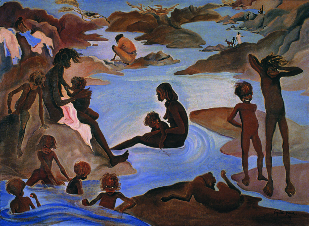 1000x732 Elizabeth Durack Australian Artist 1915 2000 Artworks Paintings - War And Peace Painting