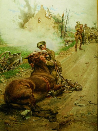 412x549 Bbc News - War Horse Painting