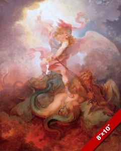 240x300 The Great War In Heaven Angel Michael Cast Out Satan Painting Art - War In Heaven Painting