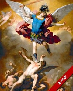 240x300 Michael Archangel Defeating Satan War In Heaven Painting Bible Art - War In Heaven Painting