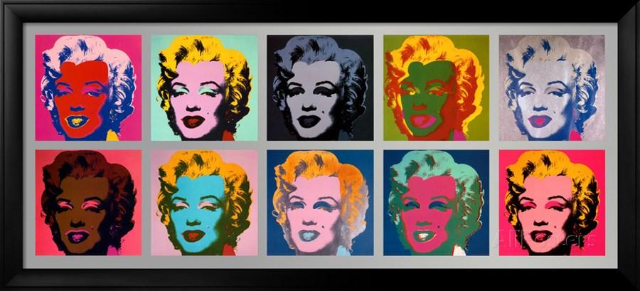 900x409 2018 Modern Art,10 Marilyns By Andy Warhol,oil Painting Canvas - Warhol Painting
