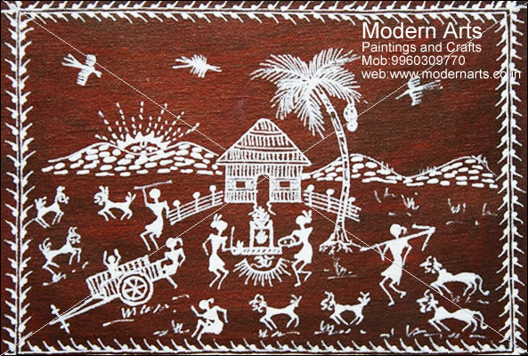593x400 Warli Painting Artist, Warli Wall Painting Artist In Mumbai, Navi - Warli Painting