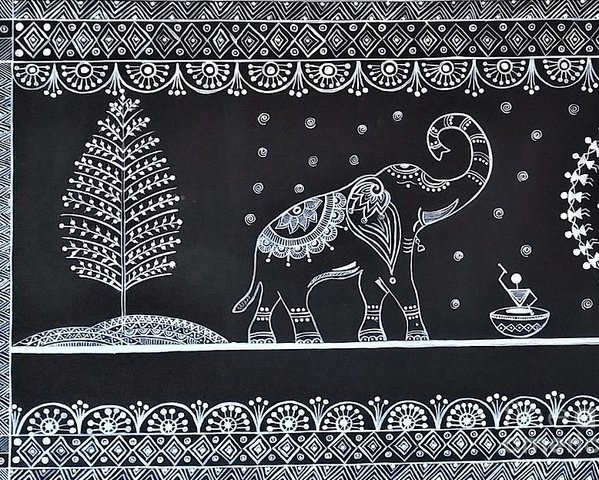 599x480 Indian Folk Art - Warli Painting