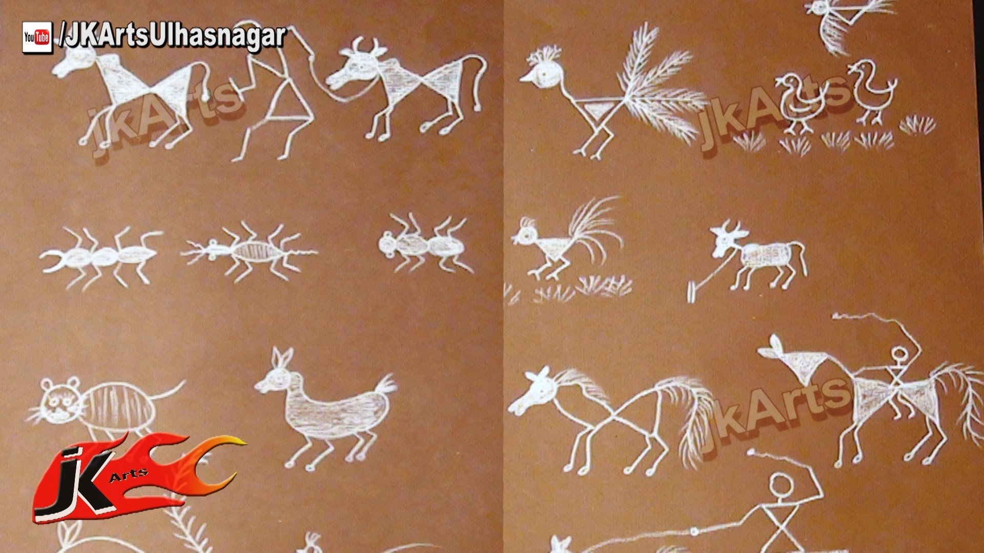 1920x1080 Warli Animal And Bird Paintings - Warli Painting Images