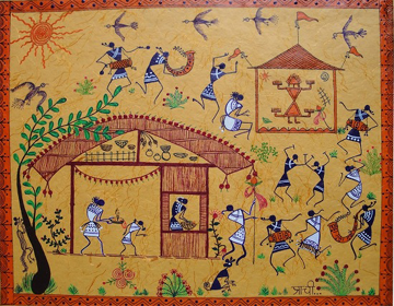 360x280 Warli Paintings, Paintings Of Maharashtra - Warli Painting Images