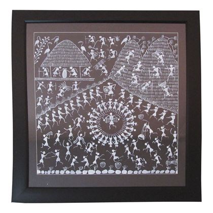 420x420 Black Warli Paintinggarvi Gurjari Buy Online Handloom - Warli Painting Images
