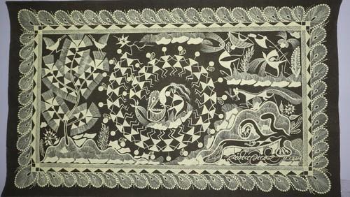 500x282 Warli Canvas Painting, Warli Painting On Canvas - Warli Painting On Canvas