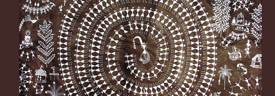 906x319 Warli Painting - Warli Painting On Canvas