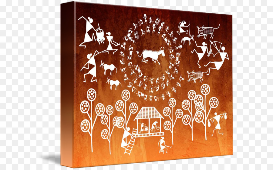 900x560 Warli Painting Art Canvas Print - Warli Painting On Canvas