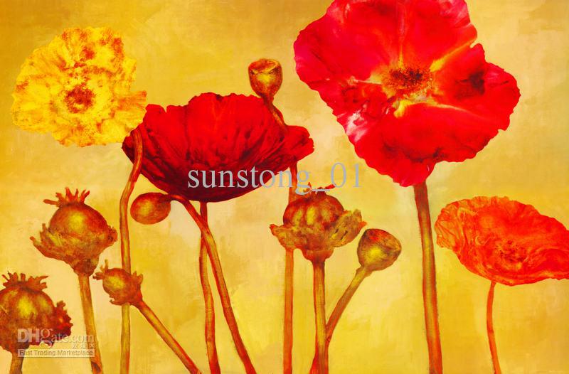 800x526 2018 Flower Painting Warm Color Flower Painting Painting On Canvas - Warm Painting