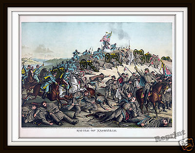 400x314 Wall Art Civil War Painting 1864 Battle Of Nashville Hood Amp Thomas - Warpainting