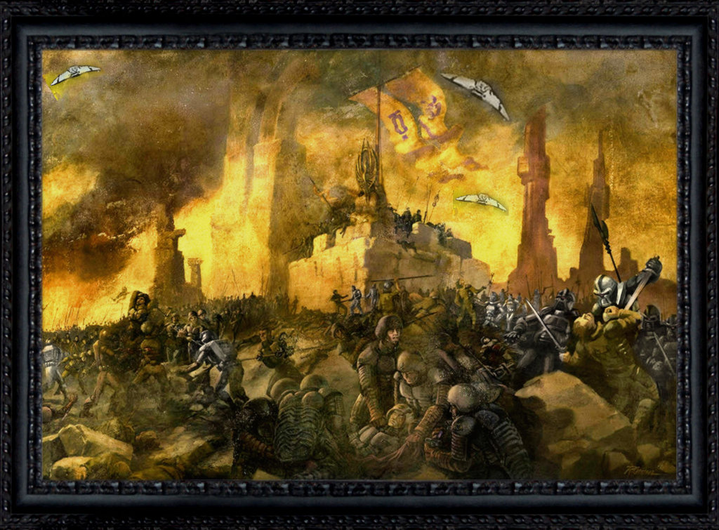 1024x755 Battlestar Galactica Bsg 1st Cylon War Painting By Brandtk - Warpainting