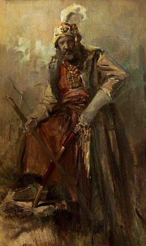 598x1008 Nikolaos Gyzis Oriental Warrior Oil Painting Reproduction - Warrior Painting
