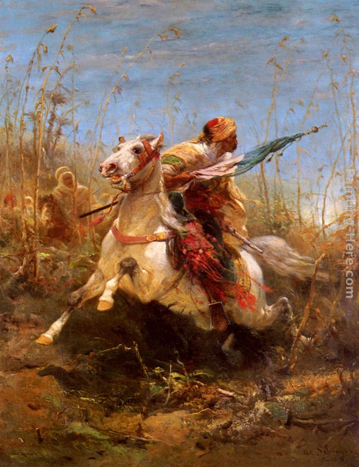 720x936 Adolf Schreyer Arab Warrior Leading A Charge Painting Anysize 50 - Warrior Painting