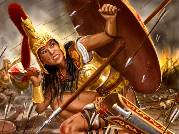 700x525 Amazon Woman Warrior Painting Art Wall Print Poster Ebay - Warrior Painting