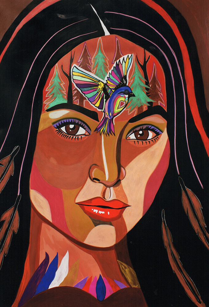 680x1000 W A R R I O R - Warrior Woman Painting