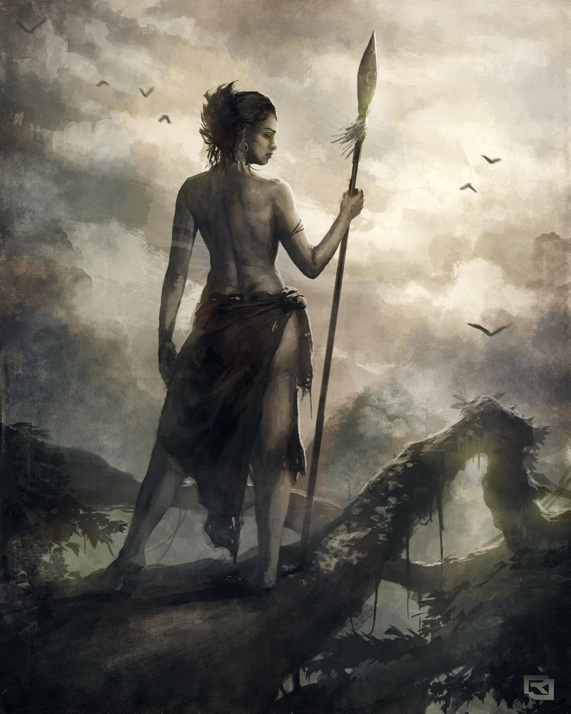 Warrior Woman Painting at PaintingValley.com | Explore collection of ...