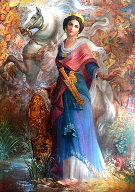 525x748 Iran Politics Club Persian Warrior Queens, Princesses, Commanders - Warrior Woman Painting