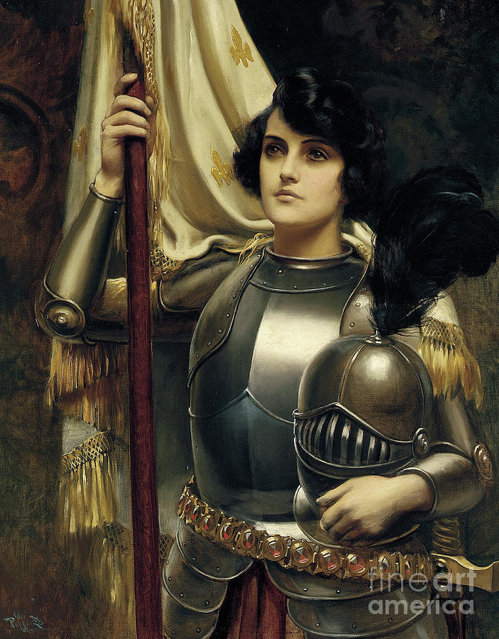 703x900 Joan Of Arc Painting By Harold Hume Piffard - Warrior Woman Painting