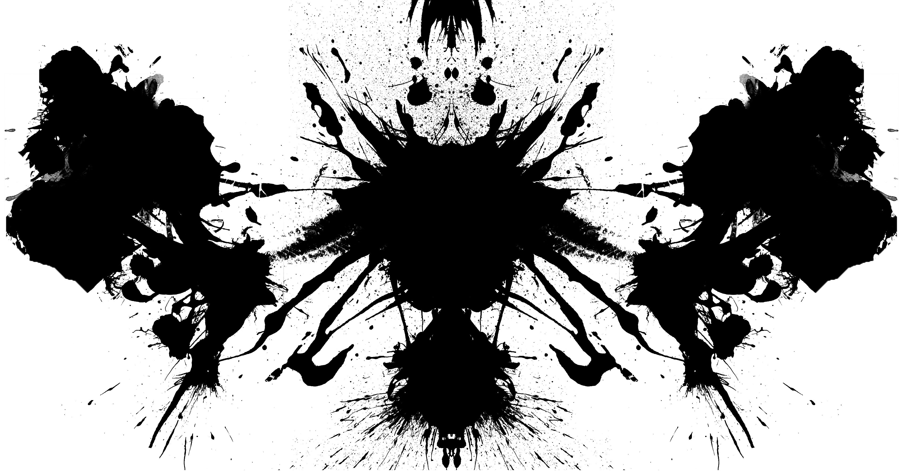 3853x2000 Black And White Rorschach Test Art Artsies - Warshak Painting