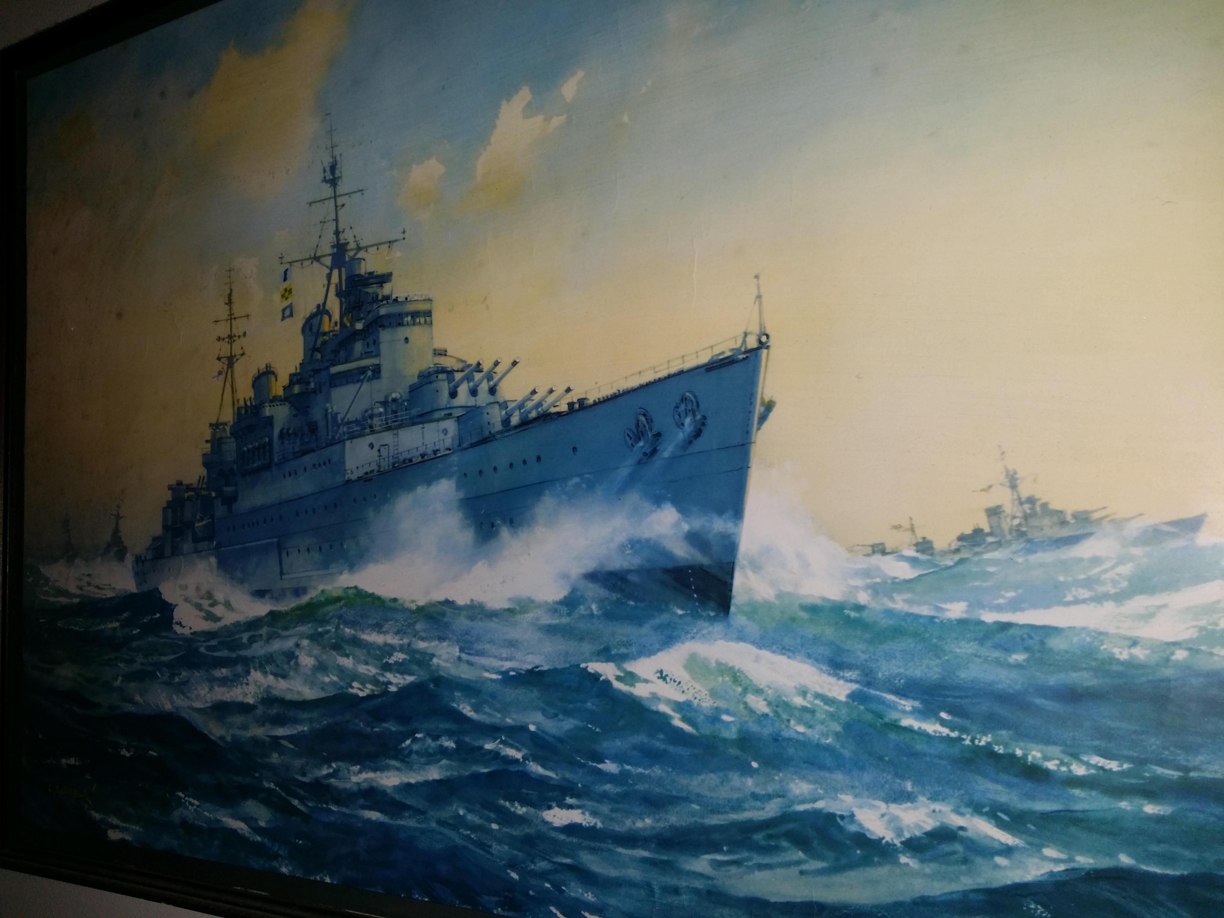4128x3096 Painting Of A Wwii Warship, Identification Worldofwarships - Warship Painting