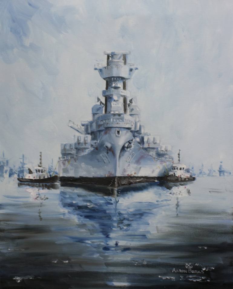 770x955 Saatchi Art The Last Battleship (Uss Iowa Towed From Suisun Bay - Warship Painting