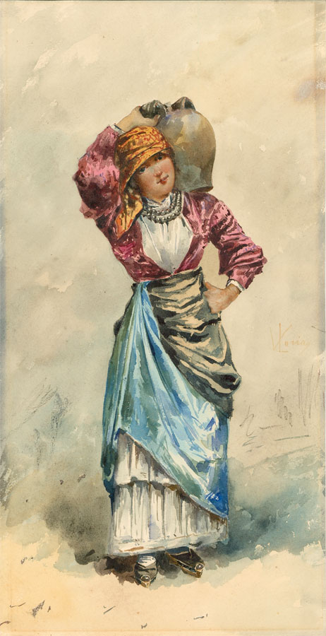 462x900 Vincenzo Loria - Washer Woman Painting