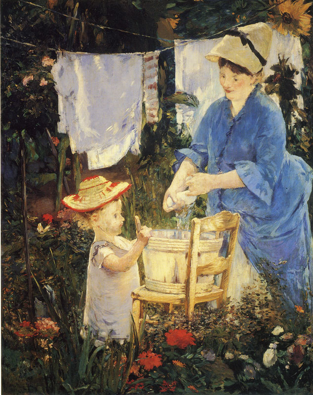 634x800 Edouard Manet - Washer Woman Painting