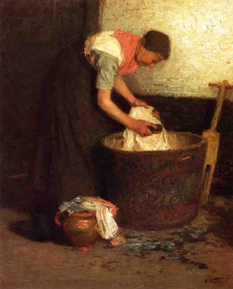 792x980 Edward Henry Potthast The Washerwoman Painting - Washer Woman Painting