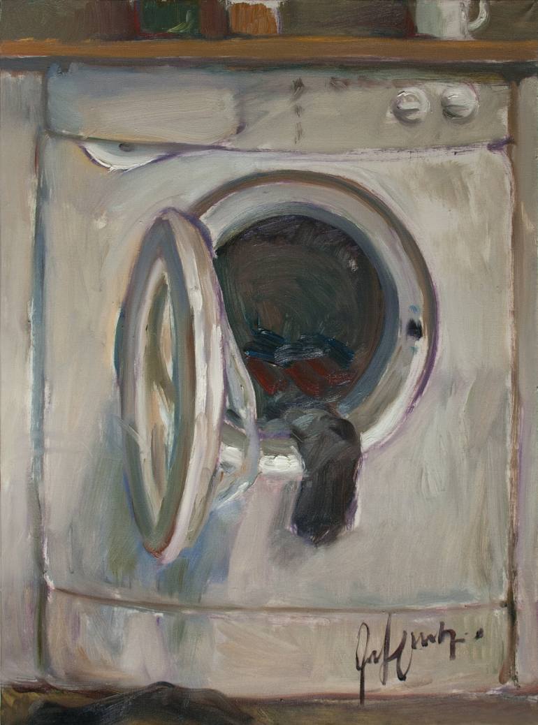 770x1038 Saatchi Art Enough. Tired (Washing Machine) Painting By Vladimir - Washing Machine Painting